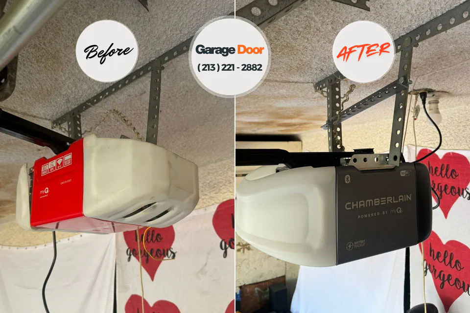 Before and after: garage door repair Homer, GA